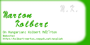 marton kolbert business card